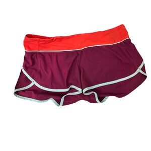 Lululemon Strapless Colorblock Tube Top Size 8 Red Burgundy Aqua Trim Pocket